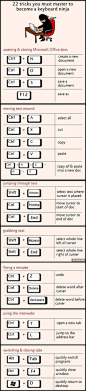 22 Tricks That Will Turn You Into A Keyboard Ninja  - If you want to work faster on your computer then using shortcuts will definitely help. Become a super fast keyboard ninja with these 22 tricks! - #infographic