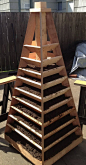 How to build a herb/strawberry tower. Vertical Garden Pyramid Tower_11...build this with round roller to spin/move it, put in driveway behind cars.