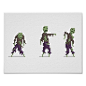 Zombie 8-bit Pixel Art Wide Poster: 
