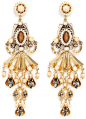 MIRIAM HASKELL Gold Crystal Assemblage Chandelier Drop Stud Earrings, ht