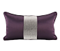 高档仿真丝镶钻水晶紫色抱枕样板房酒店会所软装沙发靠包方枕-淘宝网