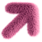 Pink 3D Fluffy Symbol Arrow Right Top