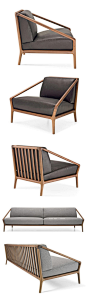 Rive Droite Chair，一张木制扶手沙发， 设计师Christophe Pillet曾经是菲利浦-斯塔克的助手兼合作者。