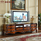 雅居格美式家具电视柜 欧式客厅实木储物电视机柜地柜 矮柜F9101