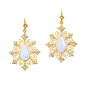 Angel Earrings in Rainbow Moonstone and Diamonds