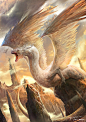CGwall游戏原画网站_白色的龙鸟停留在高级的奇幻世界