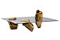 "Sereno" Aluminum/Gold Plated Legs Coffee Table by Fredrikson Stallard, Driade