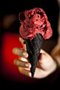 Red Velvet Ice Cream with a Dark Chocolate Cone