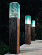 Large Wooden Bollard With Glass Layers Top: 