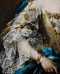 Sebastiano Ceccarini,  Portrait of a lady, half-length, in a white embroidered dress and a blue sash (detail)

18th century