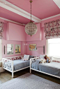 粉色温馨现代儿童房实景图