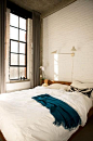 white brick wall bedroom | adobe | Pinterest