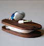 Wood earbud holder: 