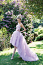 Jillian 2014婚纱礼服，系列演绎了一出曼妙的花园场景婚纱秀，日光树木，清新自然风伴随着朵朵花香，细腻的粉色立体花朵装饰透露着柔和的美感。