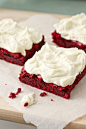 Red velvet brownies w/ buttercream frosting | recipes