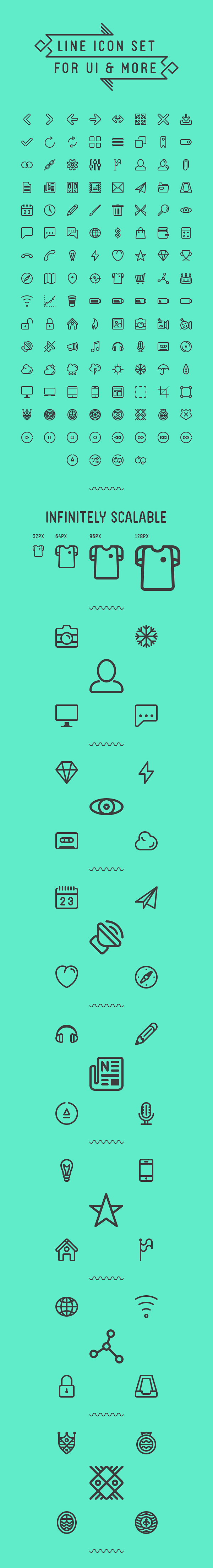 Line icon set for UI...