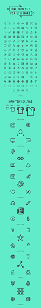 Line icon set for UI & more // Infinitely scalable on Behance