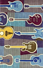 Rugs USA Prescott Guitars Multi Rug.   Guitars, modern, bold, graphic, home decor, interior design, pattern, style.: 