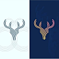 Amazing and interesting line art reindeer logo