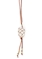 Rough Quartz Crystal Leather Necklace by SoulMakes.com