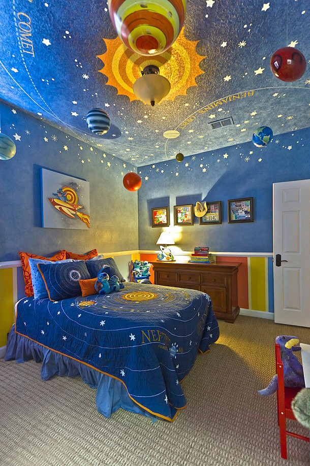 充满创意的蓝色梦幻儿童房