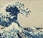 a version of Hosukai’s Great Wave in one-inch pixels. It would take 300 one-inch paint chips in sixteen colors to make.