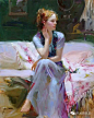 明媚佳人，真漂亮！皮诺．德埃尼 Pino Daeni（1939-2010年），意大利当代画家。皮诺的作品着力于描绘温情、乡愁、爱情和家庭。