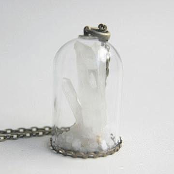 天然原石复古玻璃罩项链/戒指 | Mag...