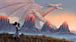 General 1920x1080 fantasy art grass mountains animals dragon river