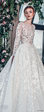 tony ward mariee 2019 long sleeves bateau neck full embellishment romantic princess a  line wedding dress royal train (8) zv