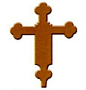【十字架符号系列】花蕾十字（Budded Cross）——从拉丁十字演变而来，尾端带着有如三叶草的花蕾形状。三个花蕾表示圣三位一体。它也许来自督伊德（Druid）十字，督伊德十字中的三叶草代表大地、海洋和天空。