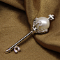 饰品区 两三事 女王权杖 2012百搭珍珠钥匙项链 配925纯银链预售