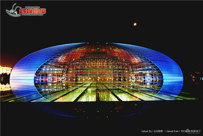 北京国家大剧院夜景图片素材