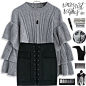 A fashion look from December 2016 featuring cable-knit sweater, short skirts and suede booties. Browse and shop related looks.