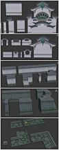 剑网三场景 游戏美术素材 中国风古代建筑牌坊 城镇 物件地形平台 3D模型 3dmax源文件 CG原画参考设定
