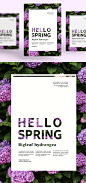春天气息鲜花唯美海报PSD模板Spring flower Poster#cm18006904 :  