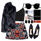 A fashion look from December 2015 featuring cut out tops, faux fur jacket and black skirt. Browse and shop related looks.