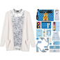 A fashion look from March 2017 featuring tee dress, white cardigan and ankle strap shoes. Browse and shop related looks.