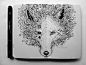 Wolf sketchbook drawing by Kerby Rosanes