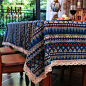 朴居地中海 桌布 布艺 欧式桌布 台布 餐桌布 棉麻茶几桌布长方形