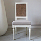 巴莎家居 美式复古时尚白色桦木餐椅软包座方形藤编靠背椅子 原创 设计 新款 2013