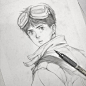 日本插画师Shinji自动铅笔下的小哥哥，帅气！#插画艺术作品# ​​​​