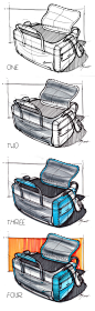 4 step marker sketch of a bag