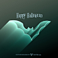 Halloween Glowing Bat Free Vector