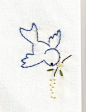 simple embroidered bird