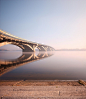 Metro Bridge | bridge, reflection, river