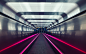 General 2880x1800 Oslo subway tracks lights pink motion blur architecture