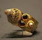 Chalcis Treasure - Gold, Pearl, Garnet Ring