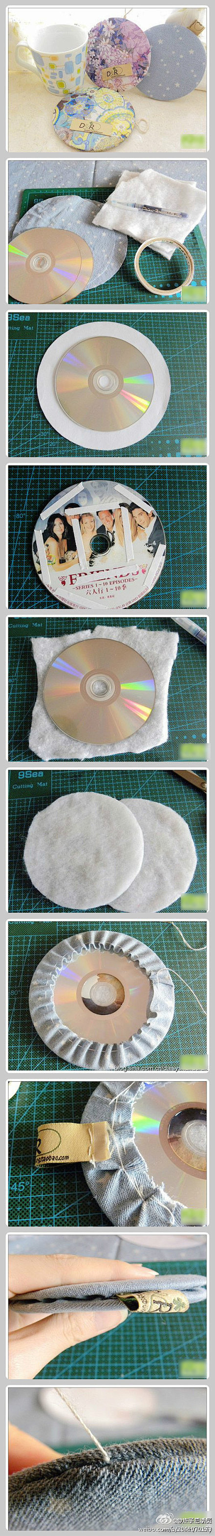【杯垫DIY】旧光碟DIY变身杯垫