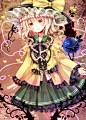 #东方project#
#古明地恋#
1girl bow flower grey_eyes hat hat_bow heart jaku_sono komeiji_koishi long_sleeves red_rose rose shirt silver_hair skirt smile solo third_eye touhou vines wide_sleeves